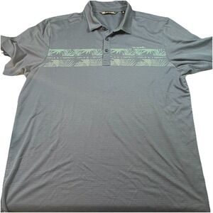 Travis Matthews Polo Men's XL Tropical‎ Theme Gray EUC Golf Performance